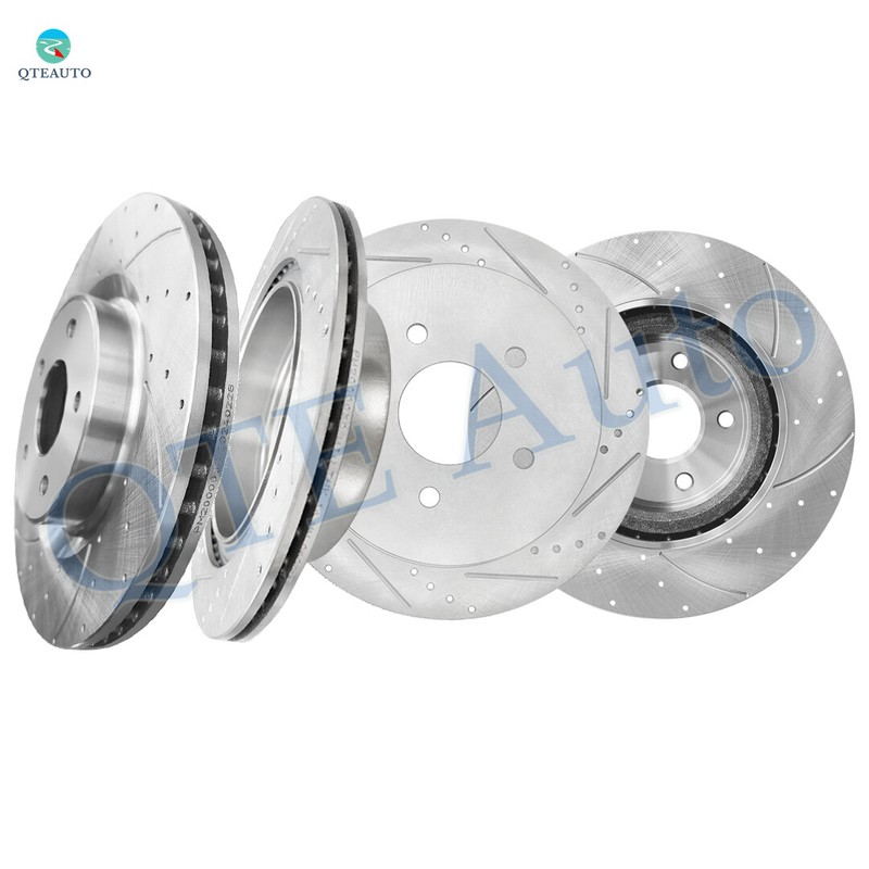 4PC Front-Rear Drilled Slotted Brake Disc Rotors For 2013-2015 2017 Nissan Pathf
