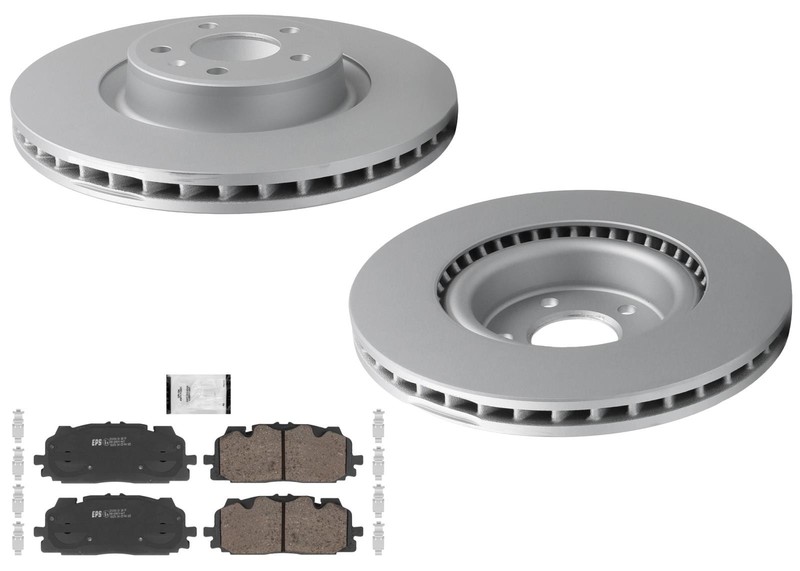 Front GEO Coated Rotor & EPS Brake Pad Fits Audi A4 Quattro 2017 2022 2024 338MM