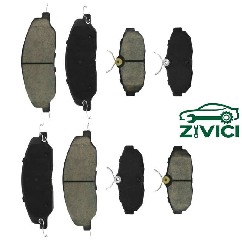 Front Rear 8Pcs Ceramic Brake Pads D1081 D1082 For 2005-2010 Ford Mustang