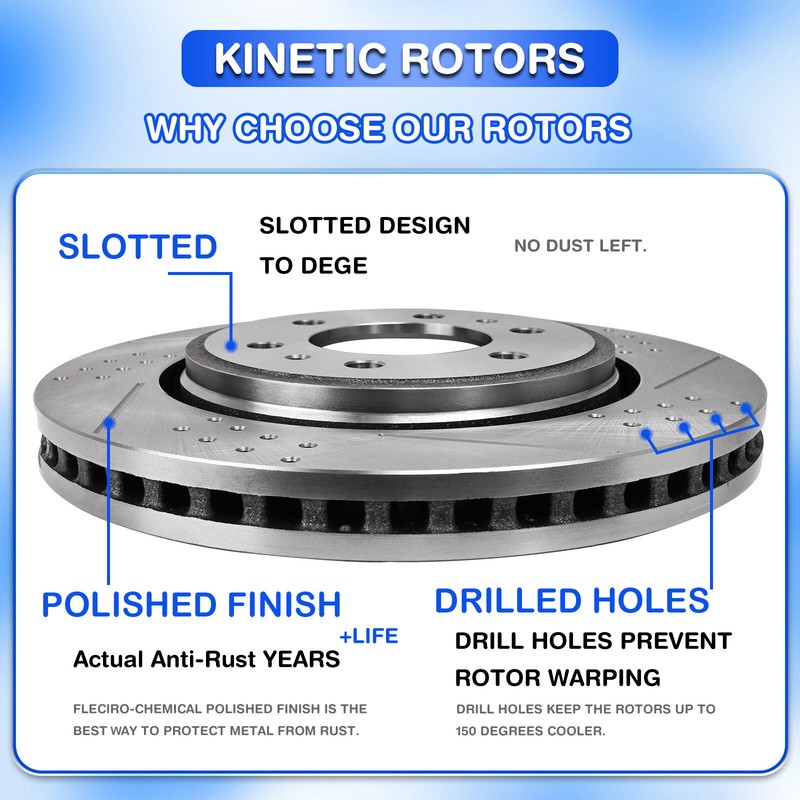 Front+Rear Drill Slot Brake Rotors&Ceramic Pads For 2007 2008-2013 Nissan Altima gallery