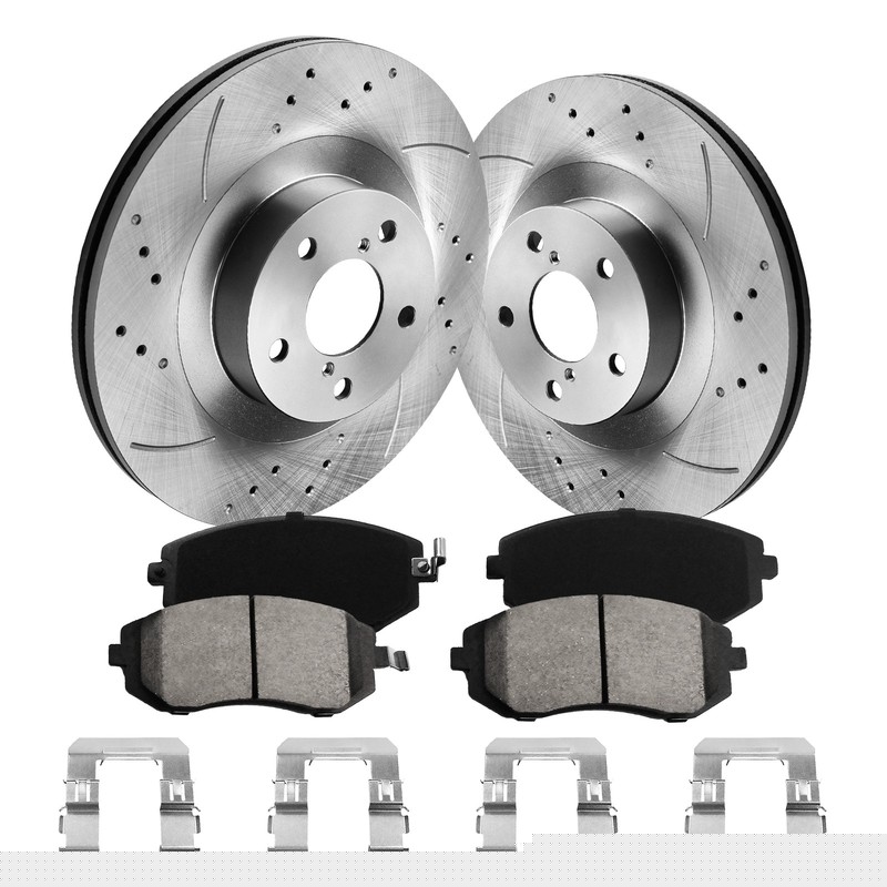 11.6in Front Brake Rotors & Ceramic Brake Pads for Subaru Legacy Impreza Baja