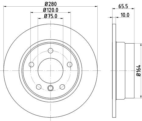 2x Rear Brake Disc Fits BMW Mintex MDC1731C Outer Ø 280mm Solid 1 Year Warranty gallery