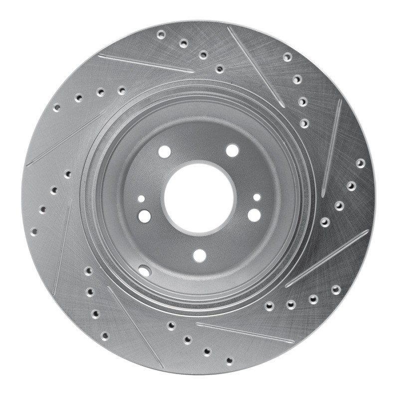 R1 Concepts Rear Left Drilled & Slotted Brake Rotor for Genesis G80 & Kia gallery