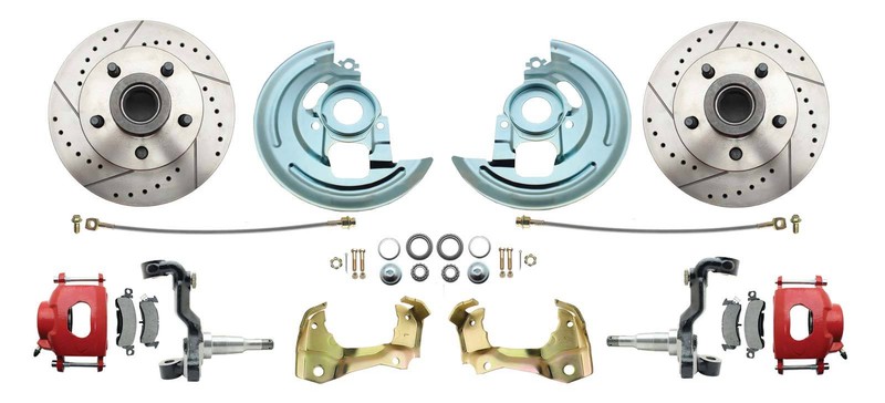67-69 Camaro Disc Brake Conversion Kit Chrome Booster Powder Coated Red Calipers gallery