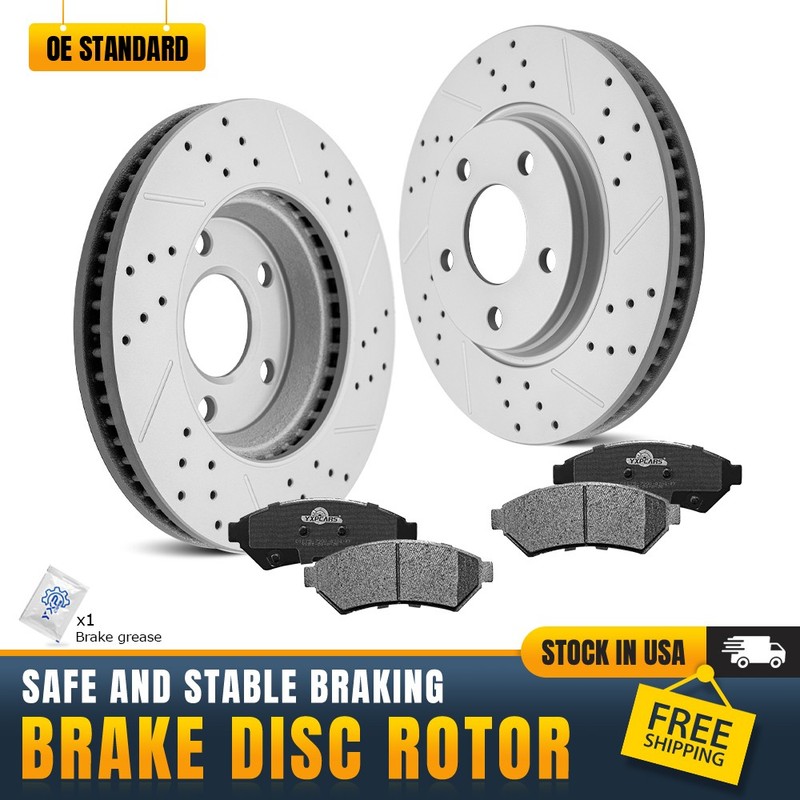 Front Drilled Rotors Ceramic Pads for Pontiac Montana Grand Prix Buick LaCrosse