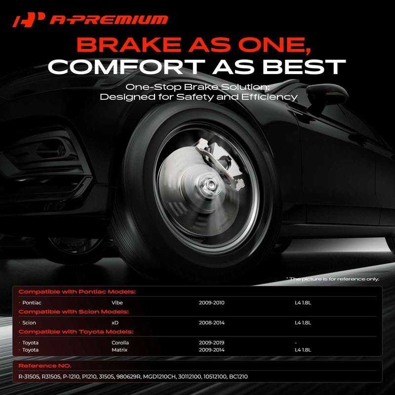 Disc Rotors and Ceramic Brake Pads Front for Toyota Corolla Pontiac Vibe Scion gallery