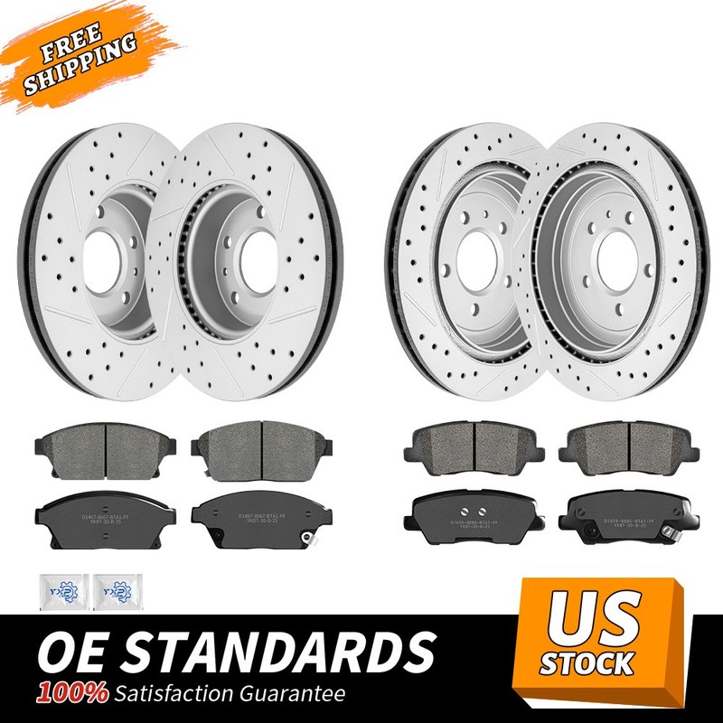 Front Rear Disc Rotors Brake Pads for 2013 – 2018 Cadillac ATS w/ Standard Brake