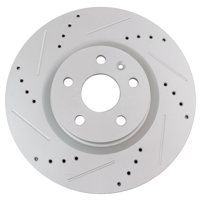 TRQ Front Performance Drilled Slotted G-Coated Disc Brake Rotor Pair New gallery