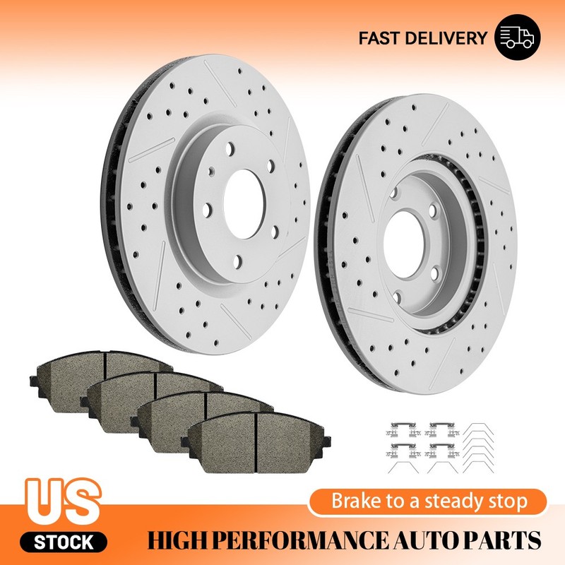 6PCS Front Disc Brake Rotors Brake Pads Set for 2019-2021 2022 2023 Mazda 3 AWD