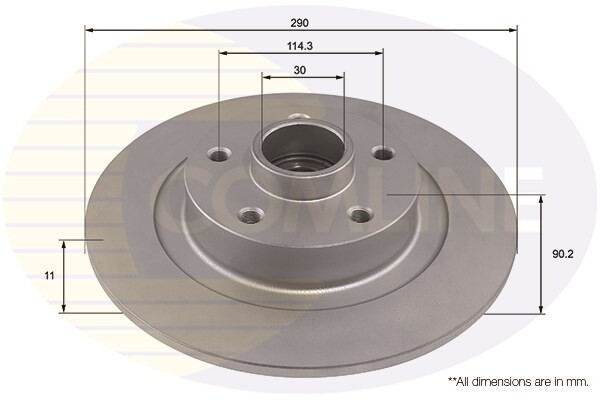 Comline Rear Brake Disc Fits Renault Espace 2015- 1.6 dCi 432027306R gallery