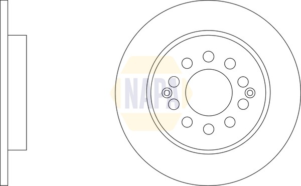 2x Brake Discs Pair Solid Rear 255mm NBD5897 NAPA Set 10266049 Quality New gallery