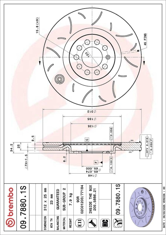 1X Brake Disc Brembo 9.7880.1S for Audi A3 (8L1) 1.6 1996-2003 gallery