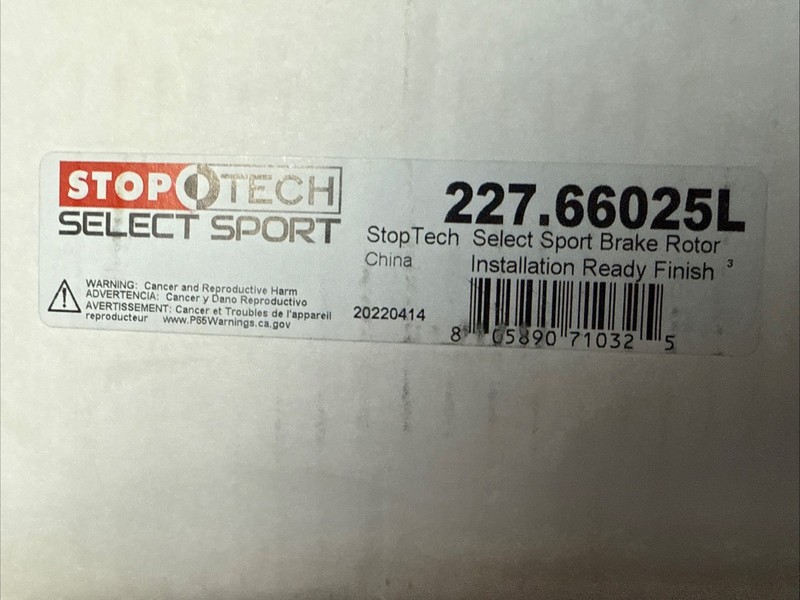 StopTech 227.66025L Select Sport Drilled & Slotted Front Left Brake Rotor gallery