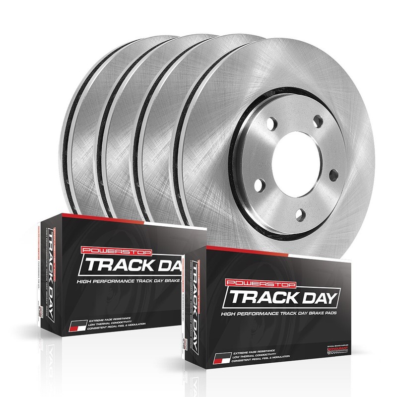 TDBK1528 Powerstop Brake Disc and Pad Kits 4-Wheel Set Front & Rear for Chevy