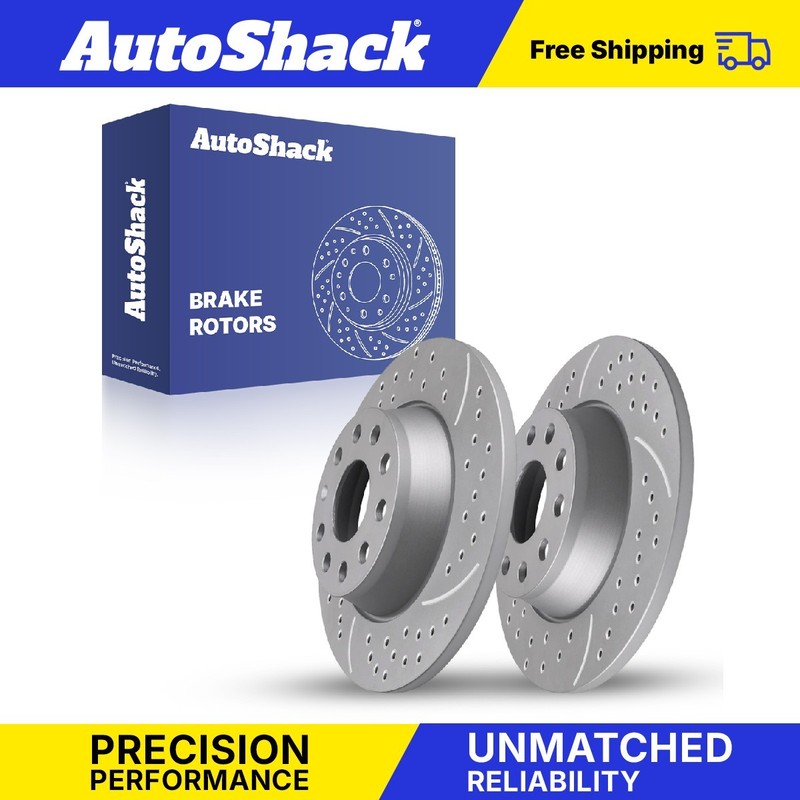 Rear Drilled Slotted Brake Rotors Pair for Volkswagen, Tiguan 2009-2017