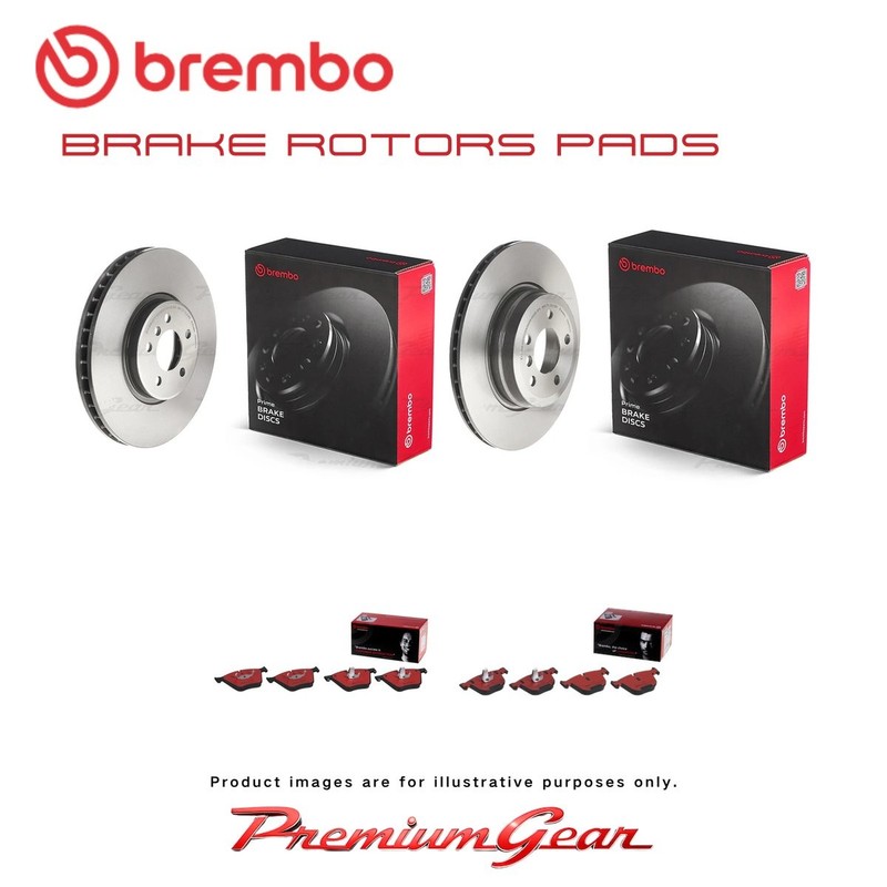 Front+Rear Brembo UV Coated Disc Rotors+NAO Brake Pads for BMW X5 E70 2010-2013