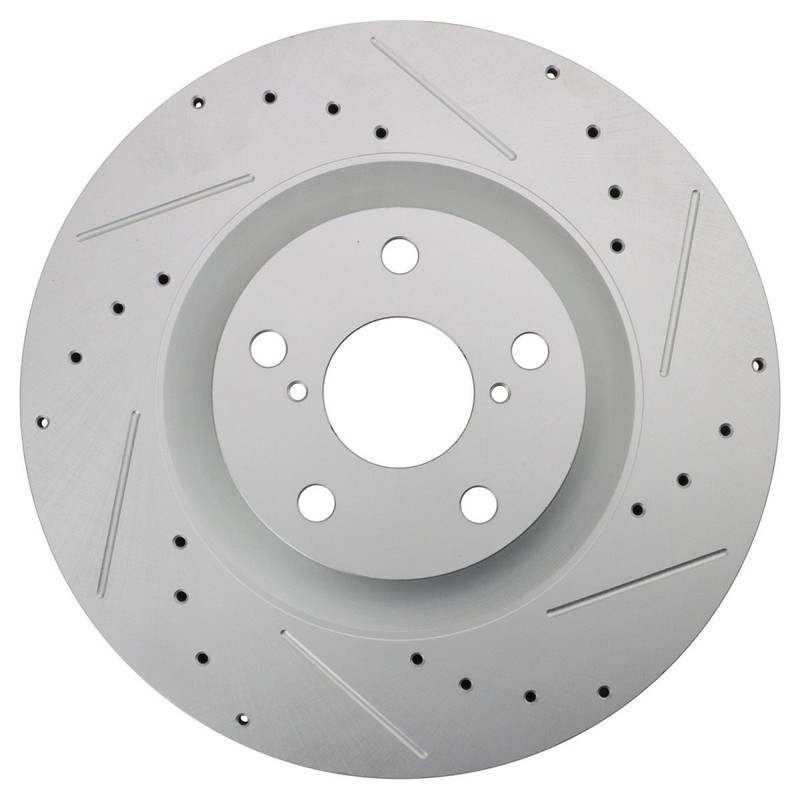 Front Brake Rotors Set Slotted X Drilled Premium G-Coated Front Fits Lexus gallery