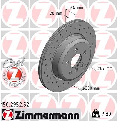 Zimmermann 150.2952.52 Brake Disc for BMW, BMW (Brilliance)