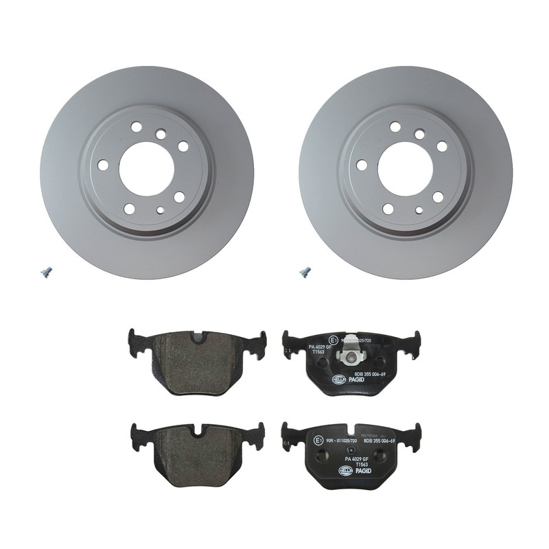 Hella Rear Rotors Low-Met Disc Brake Pad Kit For E38 740i 740iL Base M60 M62