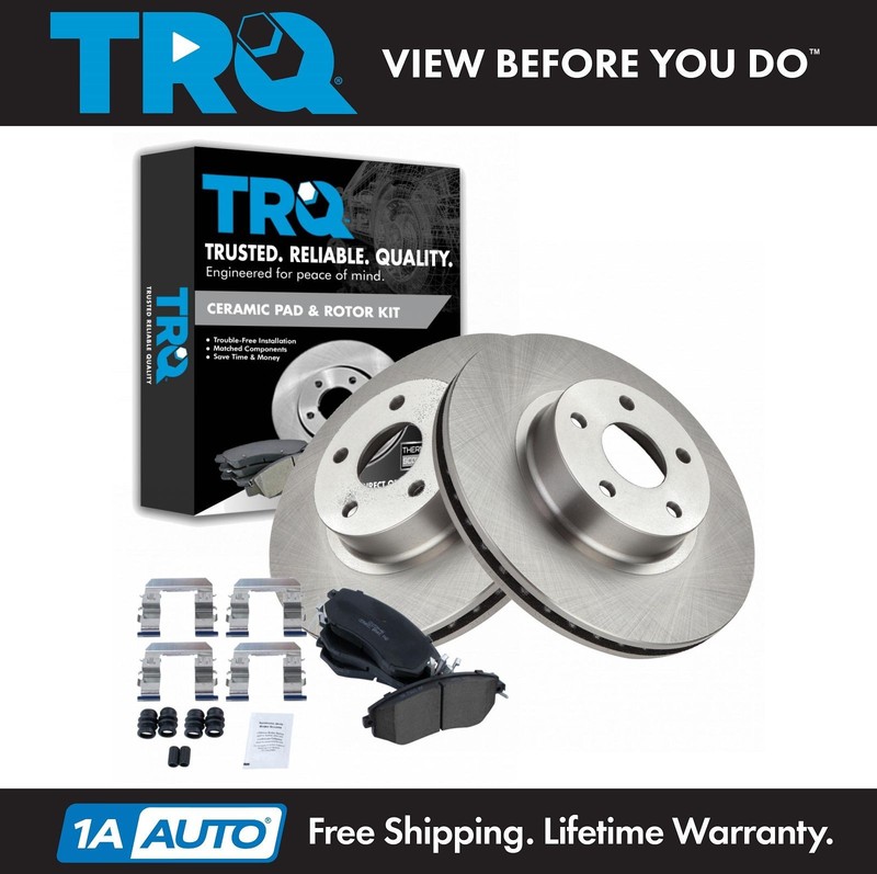 TRQ Front Premium Posi Ceramic Disc Brake Pads & Rotor Kit for Scion Subaru New