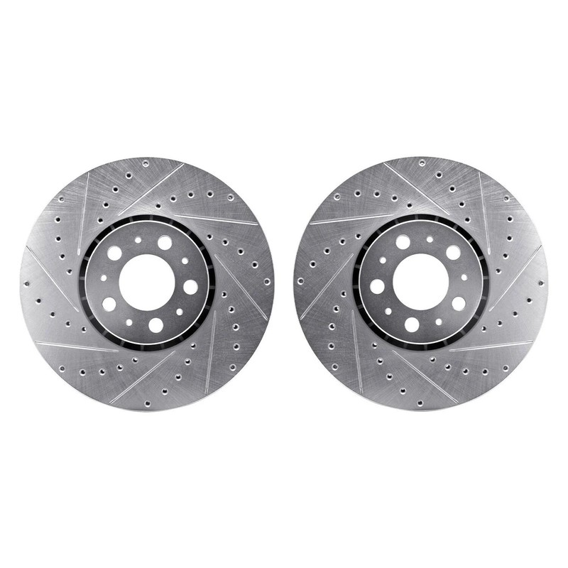 For Volvo XC90 03-14 R1 Concepts Drilled & Slotted Front Brake Rotor Set
