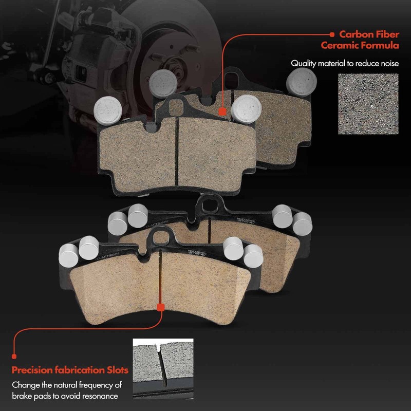12pcs Front & Rear Side Drilled Rotor & Brake Pad for Audi Q7 Porsche VW Touareg gallery