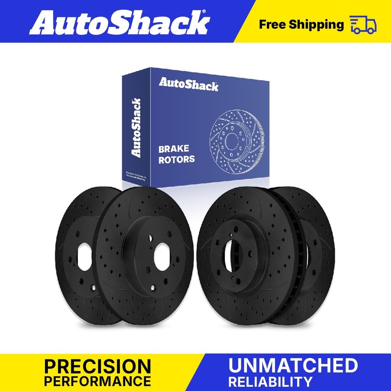 Front Rear Drilled Slotted Brake Rotors Set for Toyota, RAV4 2009-2018