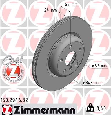 Zimmermann 150.2946.32 Brake Disc for BMW, Toyota gallery