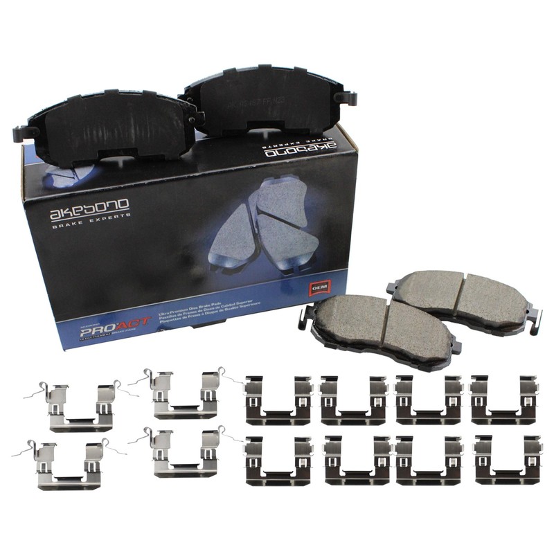 DuraGo Front Rotors Akebono ProACT Ceramic Disc Brake Pads Kit For G35 3.5L RWD gallery