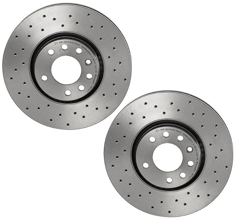 Brembo Xtra Pair Set 2 Front Brake Disc Rotors X-Drilled 302mm for Saab 9-3 9-3x