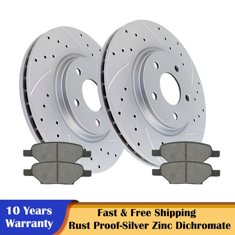 Front Slotted Brakes and Rotors Brake Pads for Chevy Malibu G6 HHR Discs Kits