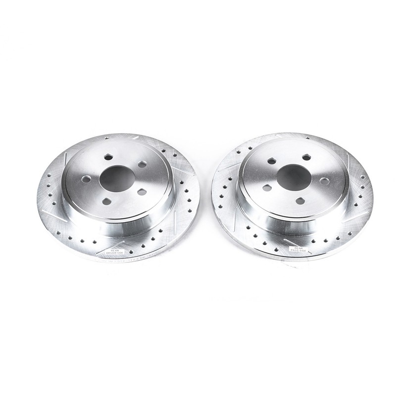 Power Stop for 03-07 Chrysler PT Cruiser Rear Evolution Drilled & Slotted Rotors