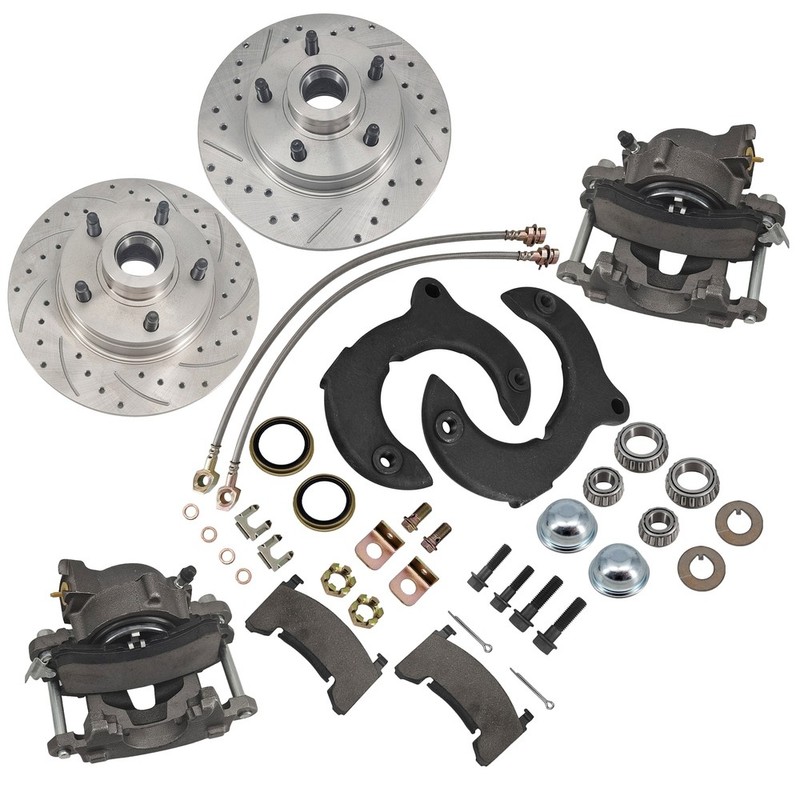 11 In Front Disc Brake Kit 5 on 4-3/4 drilled & slotted Rotors for Mustang II