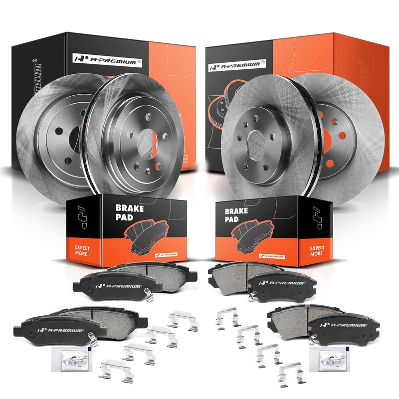 Brake Rotor & Ceramic Brake Pad Front and Rear for Chevy Camaro 10-15 3.6L LS LT