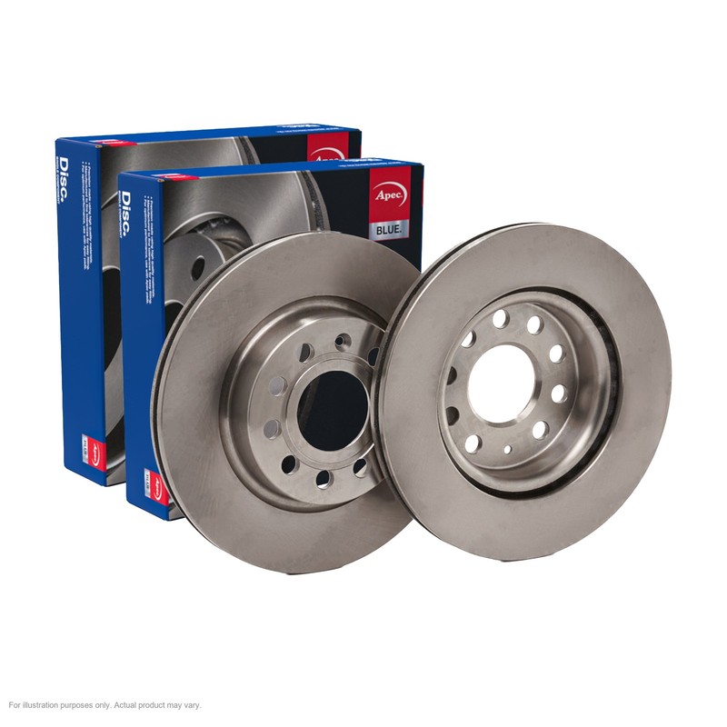 2x APEC Rear Brake Discs For VW CADDY III Estate (2KB, 2KJ 59kW/80HP/1390cc