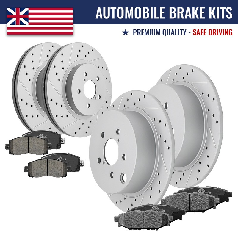 Front Rear Drilled Brake Rotors Brake Pads Kit for Subaru Impreza Crosstrek