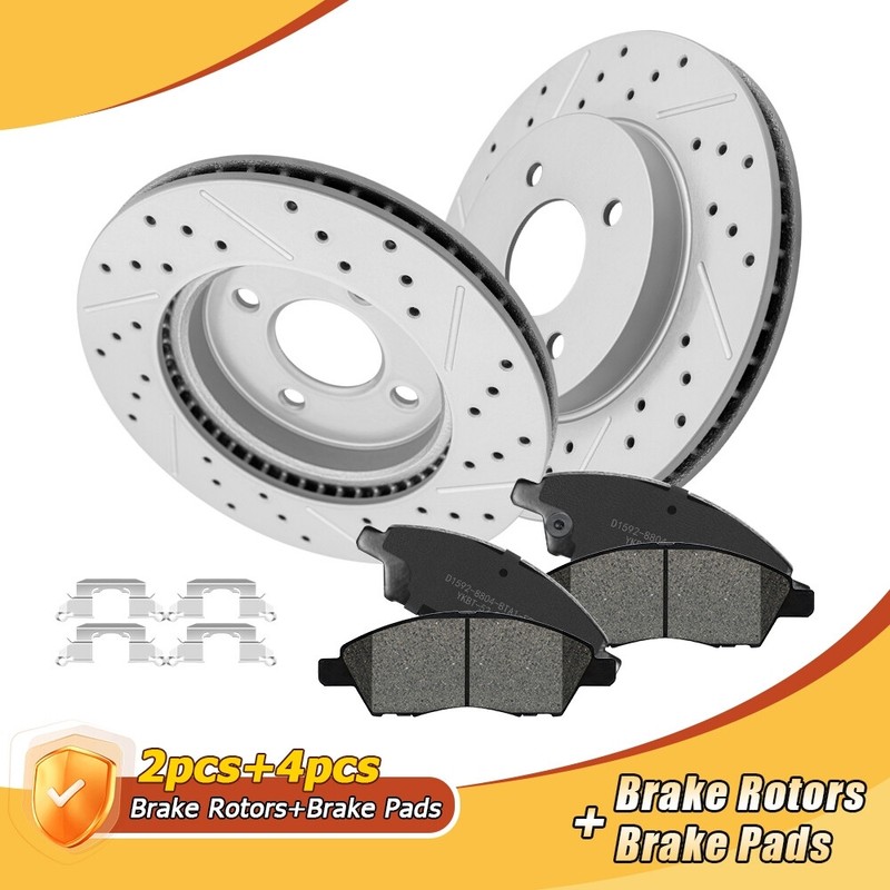 Front Brake Rotors+Ceramic Pads for 2012-2019 Nissan Versa 2014-2019 Versa Note