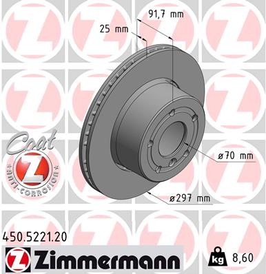 Zimmermann 450.5221.20 Brake Disc for Land Rover