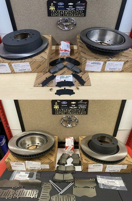 2007-2021 TOYOTA TUNDRA GENUINE OEM FRONT & REAR BRAKE ROTORS TCMC PADS & SHIMS