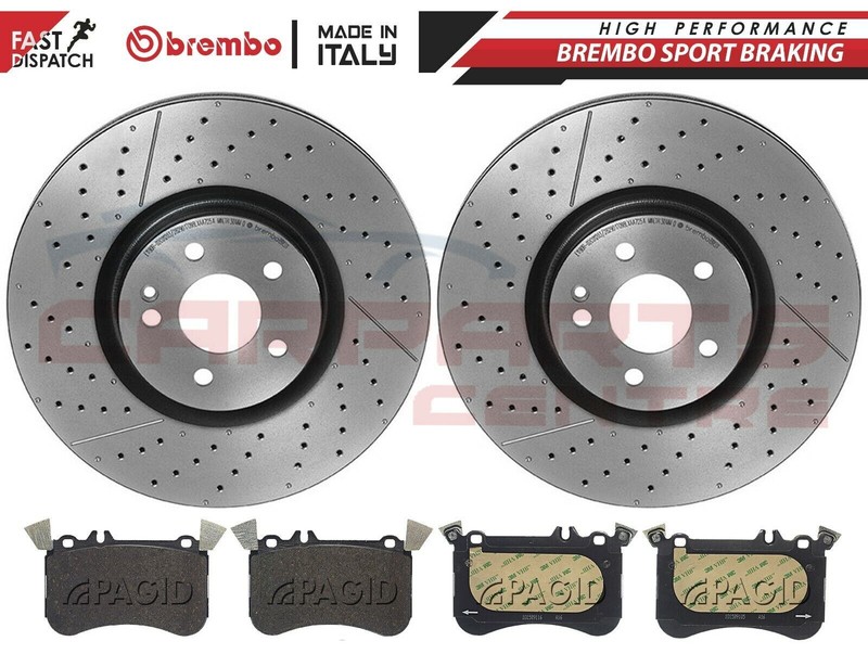 MERCEDES A45 AMG CLA 45 GLA 45 AMG FRONT BREMBO BRAKE DISCS & BREMBO BRAKE PADS