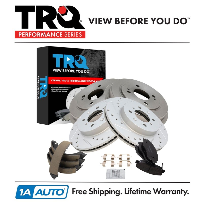 TRQ Performance Front & Rear Brake Pad & Rotor Kit For Honda