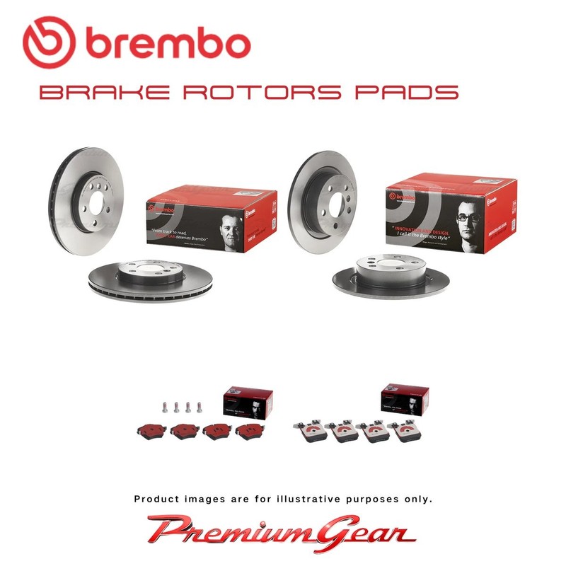 Front+Rear Brembo UV Coated Disc Rotors+NAO Pads for BMW 2 Series F45 14-21