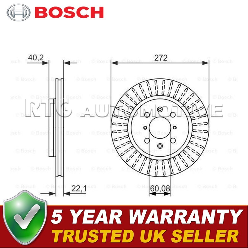 Bosch Front Brake Disc Fits Suzuki Swift 2010-2017 1.2 DDiS 1.6 5531168L50