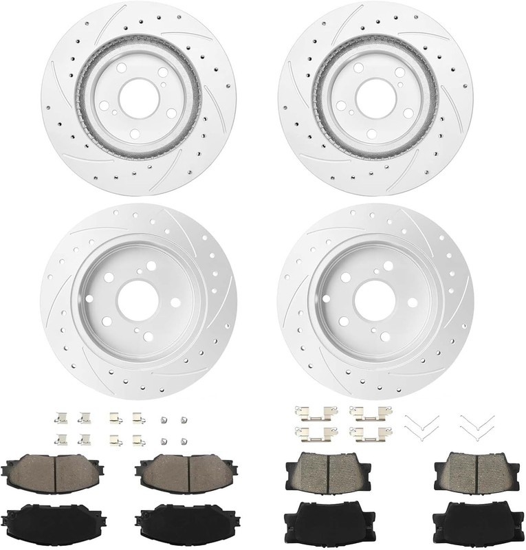 Brake Pads Rotors Kit for Toyota RAV4 2006-2018 Front Rear 2.4L 2.5L 3.5L