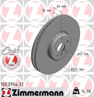 Zimmermann 150.2954.32 Brake Disc for BMW gallery