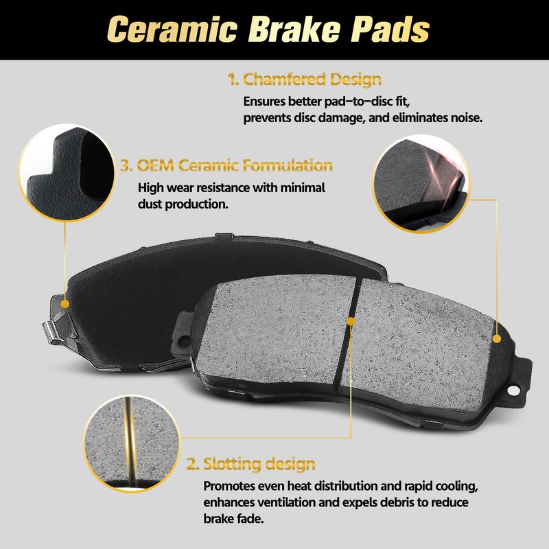 Front & Rear Brake Rotors Ceramic Pads Kit for Hyundai Veloster 2012 2013 - 2017 gallery