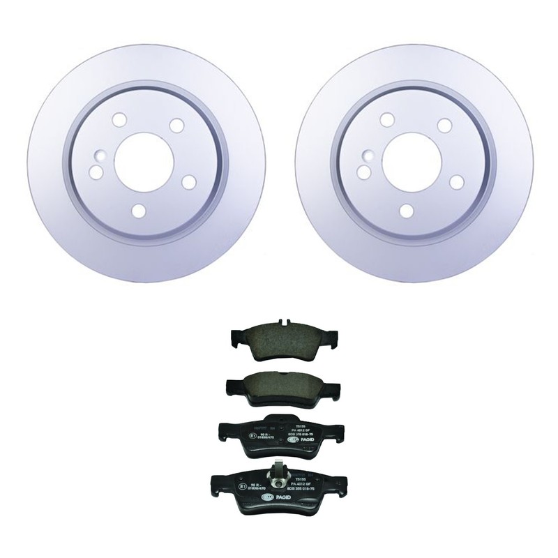 Hella Rear Rotors Low-Met Disc Brake Pad Kit For C218 CLS400 W211 E350 W212 E400