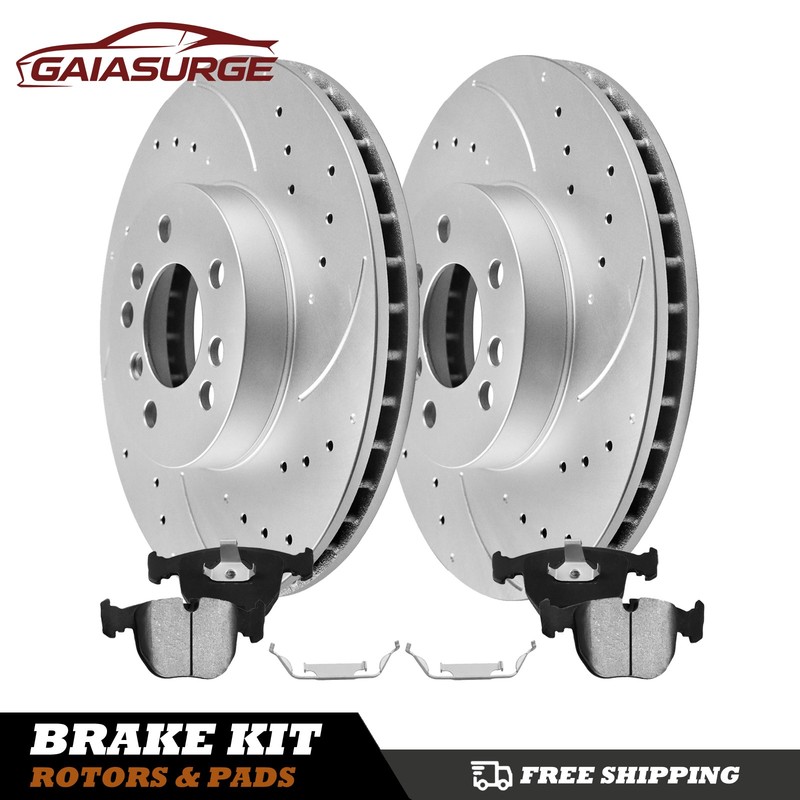 332mm Front Drilled Brake Rotors Brake Pads for 2000-2003 2004 2005 2006 BMW X5