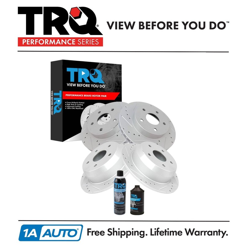 TRQ Front & Rear Brake Rotors Set For 1999-2004 Jeep Grand Cherokee