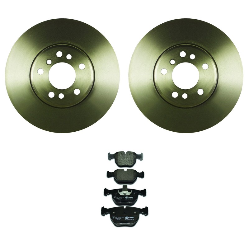 Bosch QuietCast Front Rotors Hella Low-Met Disc Brake Pad Kit For E53 X5 4.4i